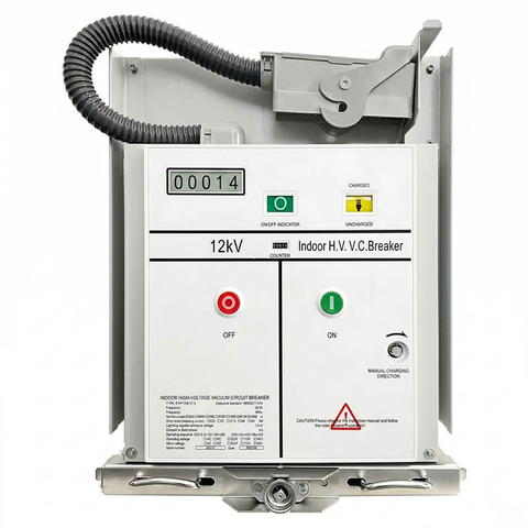 Front panel view of heavy-duty VS1-12P 12kV 2000A 40kA embedded pole indoor withdrawable vacuum circuit breaker