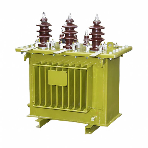 Front view of OEM customized green 1000kVA 10kV to 0.4kV 3-phase fully sealed oil immersed distribution transformer
