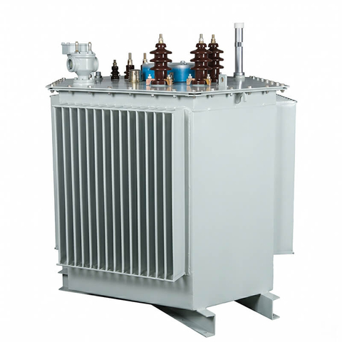 Front angle view of heavy-duty 630kVA 10kV to 0.4kV fully sealed oil immersed distribution transformer