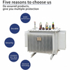 Core advantages of S13-M oil immersed distribution transformer including Tier 2 energy efficiency, low no-load loss, and 100% copper windings