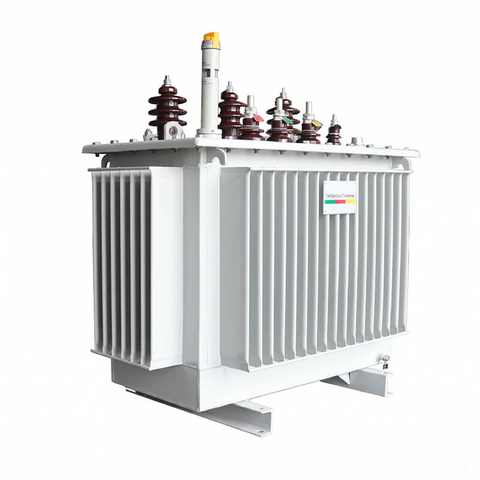 Front view of industrial-grade 200kVA 10kV to 0.4kV 3-phase oil immersed distribution transformer