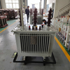 Fully assembled 200kVA oil immersed distribution transformer undergoing factory quality inspection