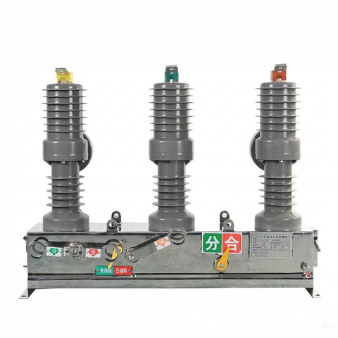 Front view of ZW32-12 12kV 630A 20kA outdoor pole-mounted vacuum circuit breaker with silicone rubber insulated poles