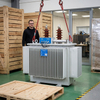1600kVA oil immersed distribution transformer secured on heavy-duty wooden pallet for safe international shipping
