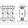 Dimensional CAD drawing and installation parameters of 800kVA cast resin dry type transformer
