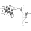 Pole mounting installation diagram and structural CAD drawing for ZW32-12 outdoor vacuum circuit breaker