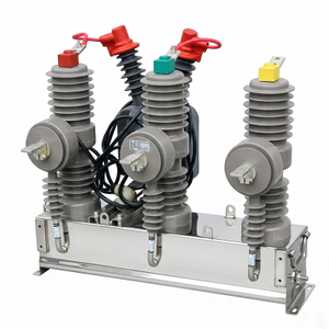 Front view of intelligent ZW32-12FG 12kV outdoor pole-mounted vacuum circuit breaker equipped with voltage transformers